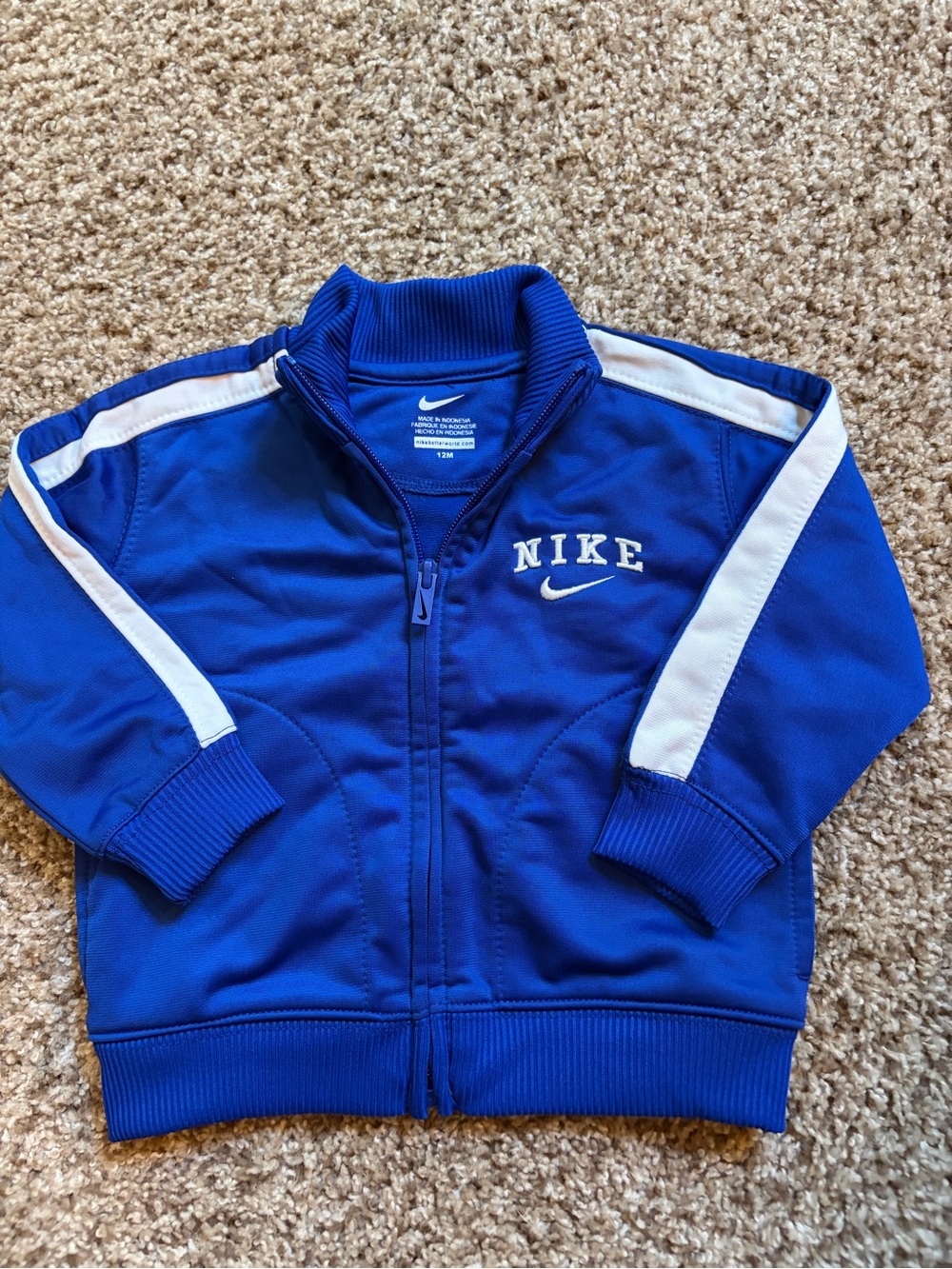 Nike Blue Kids' Full-Zip Track Jacket with White Logo
